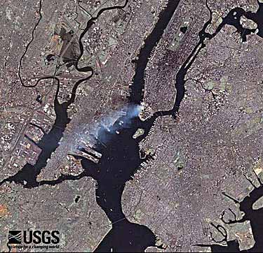 satellite image of world trade center (wtc) after sept 11 attacks